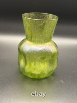 Bohemian Loetz Diana Cisele Iridescent Art Nouveau Glass Vase