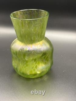 Bohemian Loetz Diana Cisele Iridescent Art Nouveau Glass Vase