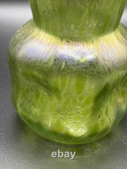 Bohemian Loetz Diana Cisele Iridescent Art Nouveau Glass Vase