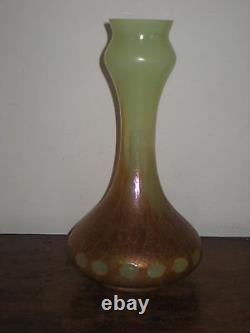 Bohemian Tall Glass Vase With Facet Cut Decoration Jugendstil Art Nouveau