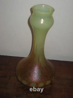Bohemian Tall Glass Vase With Facet Cut Decoration Jugendstil Art Nouveau