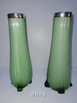 Bohemian pair antiques glass