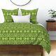 Bold Green Art Nouveau Lattice Flowery Diagonal Sateen Duvet Cover By Roostery