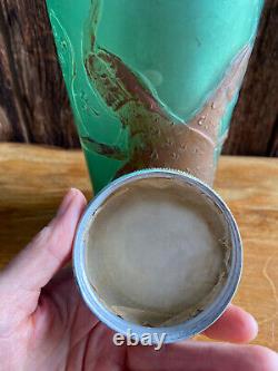 Boots Chemist Art Nouveau c1920 Salts Bottle Advertising Jar Peacock Green Gold