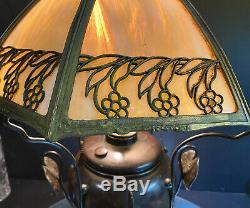 Bradley & Hubbard Lamp-RARE-Water Lilies-Repairable As Is-BUY IT NOW