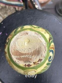 Brannam Barum Pottery 4 Handled Bowl Art Nouveau Hand Signed And Dated 1897