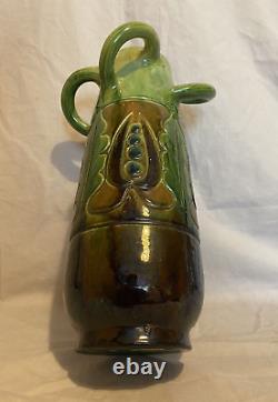 Bretby Art Pottery Vase Nouveau Secessionist Applied Leaf Decoration c. 1915