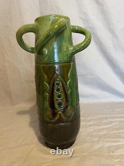 Bretby Art Pottery Vase Nouveau Secessionist Applied Leaf Decoration c. 1915