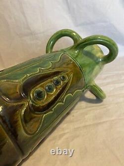 Bretby Art Pottery Vase Nouveau Secessionist Applied Leaf Decoration c. 1915