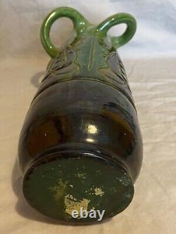 Bretby Art Pottery Vase Nouveau Secessionist Applied Leaf Decoration c. 1915