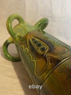 Bretby Art Pottery Vase Nouveau Secessionist Applied Leaf Decoration c. 1915