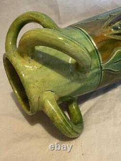 Bretby Art Pottery Vase Nouveau Secessionist Applied Leaf Decoration c. 1915