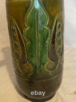 Bretby Art Pottery Vase Nouveau Secessionist Applied Leaf Decoration c. 1915