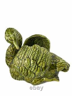 Bretby pottery Swan Planter Signed Bretby 706b RARE art nouveau green in colour