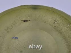 C1900 Legras Art Nouveau French Cameo Blue Floral Glass Vase Uranium Green Glow