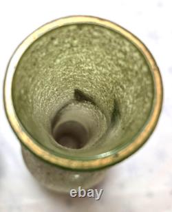 C1903 Antique Wmf Ultra Rare Pair Art Nouveau Silver Pl Flower Vase Green Glass