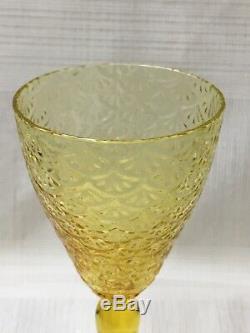 C1920 SWEDISH ART GLASS, PUKEBERG, SWEDEN ROYAL FAN or TURKEY TRACKS STEMS