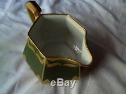 CIDER PITCHER Limoges France B & Co Whites Art Chicago green & gold Art Nouveau