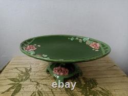 C. 1900 Eichwald Majolica Pottery Germany Art Nouveau Tazza Cake Stand Decor