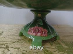 C. 1900 Eichwald Majolica Pottery Germany Art Nouveau Tazza Cake Stand Decor