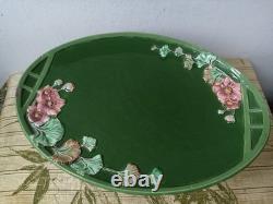 C. 1900 Eichwald Majolica Pottery Germany Art Nouveau Tazza Cake Stand Decor