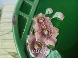 C. 1900 Eichwald Majolica Pottery Germany Art Nouveau Tazza Cake Stand Decor