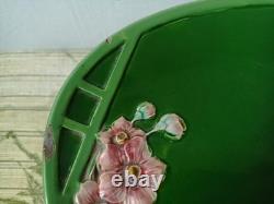 C. 1900 Eichwald Majolica Pottery Germany Art Nouveau Tazza Cake Stand Decor