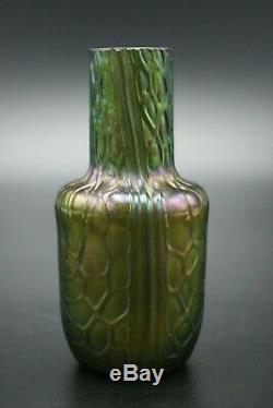 C. 1900 Johann Loetz Bohemian Art Glass Iridescent Vase 4.1/3 Czech Art Nouveau