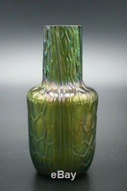 C. 1900 Johann Loetz Bohemian Art Glass Iridescent Vase 4.1/3 Czech Art Nouveau