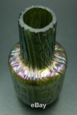 C. 1900 Johann Loetz Bohemian Art Glass Iridescent Vase 4.1/3 Czech Art Nouveau