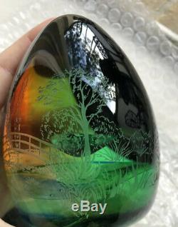 Caithness WaterLily Reflections Colin Terris Engraved #119 Paperweight Limited