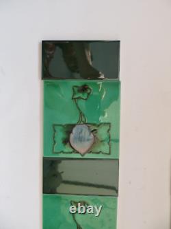Carron / Jig Art Nouveau Green fireplace tile set