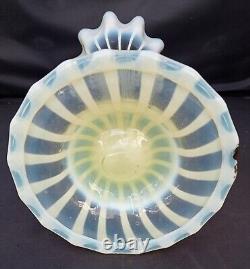 Charles Kempton Art Nouveau vaseline/opalescent glass trumpet vase, c1890