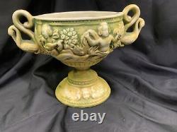 Circa 1918 Weller Art Pottery Fairfield Cherub Footed Urn