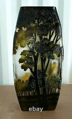 Contemporary Tozay Art Nouveau Galle Style Landscape Vase