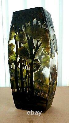 Contemporary Tozay Art Nouveau Galle Style Landscape Vase