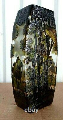 Contemporary Tozay Art Nouveau Galle Style Landscape Vase