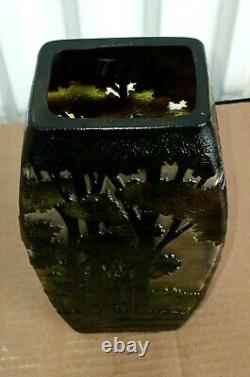 Contemporary Tozay Art Nouveau Galle Style Landscape Vase