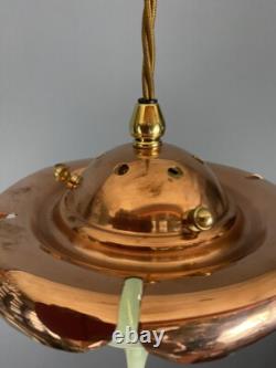 Copper Bloom' Art Nouveau Pendant Light CEILING LIGHT VASELINE GLASS