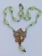 Czech Glass Uranium Green Coloured Pendant Winged Fairy Art Nouveau Grapes Vine