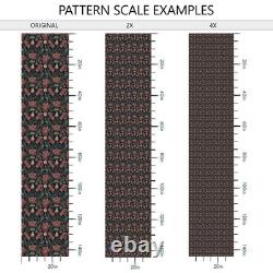 Dark Botanical Art Nouveau Wallpaper Red Green Floral Peel and Stick Wall Mural