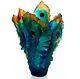 Daum Crystal Numbered Ed. Fleur De Paon Vase Large #05692 Brand Nib Colorful F/s
