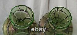 Decorative Glass Art Nouveau Loetz Vases Antique Pair