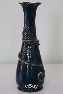 Devon Ware Stylised Lizard Vase Probably Longpark c. 1900