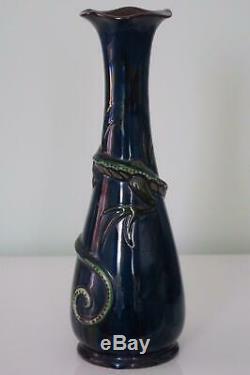 Devon Ware Stylised Lizard Vase Probably Longpark c. 1900