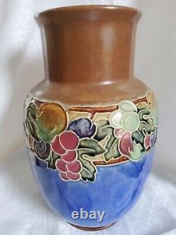 Divine 1920s Art Nouveau Royal Doulton Vase Maud Bowden Tube Lined 11.25
