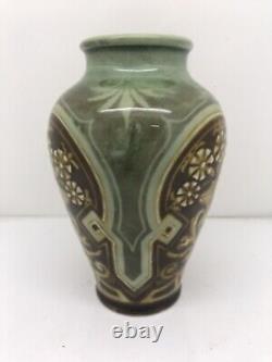 Doulton Lambeth Vase By Eliza Simmance C 1883 Floral Art Pottery Signed