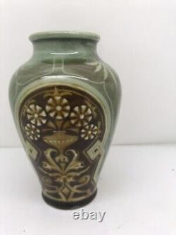 Doulton Lambeth Vase By Eliza Simmance C 1883 Floral Art Pottery Signed