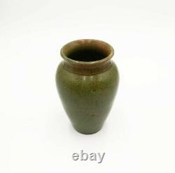 Dunmore Scottish Arts & Crafts pottery vase Green crackle glaze c. 1880 nouveau