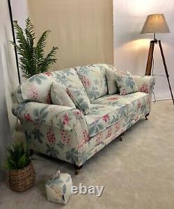 Duresta 3 seat sofa +footstool +door stop Sandersons Chestnut tree used